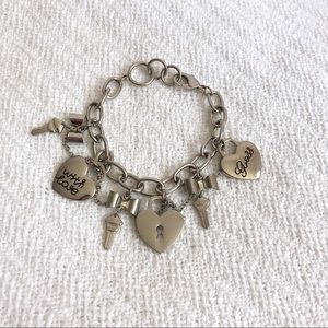 Silver Guess Charm Bracelet